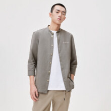 杰克·琼斯 七分袖纯棉衬衫衣服男装外套衬119元（需领券，合29.75元/件）