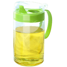 茶花大号带盖玻璃油壶防漏油罐醋壶 酱油瓶调味瓶厨房用品 450ml颜色随机(中号1个)9.9元