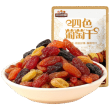 plus会员：三只松鼠 四色葡萄干500g 果干新疆特产休闲零食无核葡萄干12.77元