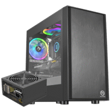 Thermaltake（Tt）启航者F1 机箱电源套装台式机电脑主机（含400W电源/支持M-ATX主板/支持背线/大侧透/U3）239元