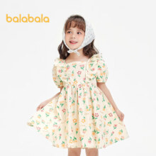 20点开始：balabala 巴拉巴拉 女童连衣裙 纯棉泡泡袖公主裙62.93元包邮（需用券）
