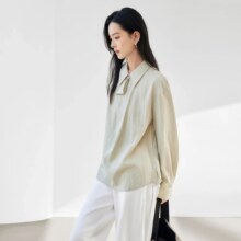 对白 2025春装法式立裁荡领长袖 设计感小众气质女式衬衣79元+运费（有首单礼金，超V会员价格更低）