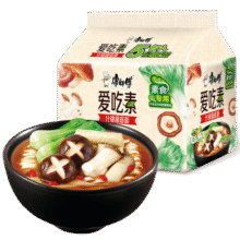 康师傅方便面 爱吃素 什锦蘑菇面100g*5袋 泡面袋装速食 不含五辛素食19.9元 (券后省5,月销1w+)