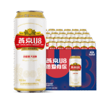 燕京啤酒 U8小度酒8度啤酒500ml*24听 心动购物  整箱装71.24元包邮