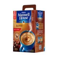 麦斯威尔（Maxwell House） 咖啡 三合一特浓味速溶咖啡粉（新老包装随机发） 100条袋装（无赠）79.9元 (券后省10)