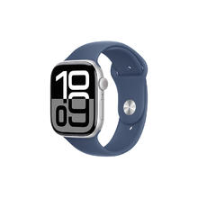 限地区：苹果 Apple Watch Series 10 智能手表 GPS款 46mm 银色 丹宁色橡胶表带 M/L1830.82元