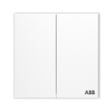 ABB 开关插座面板 盈致系列白色 无边框纯平大面板开关面板 86型墙壁 双开单控34.9元