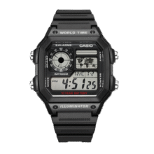 卡西欧（CASIO）十年电力电子手表狂飙同款小方块潮流学生运动男AE-1200WH/1300WH AE-1200WH-1A199元 (券后省50)