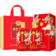 五粮液 股份 婚宴喜酒 富贵吉祥精致52度500ml*2瓶浓香型白酒391元包邮（超v到手价更低）