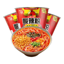 白家陈记酸辣粉方便速食粉丝桶装108g*3桶  非油炸宿舍夜宵休闲零食19.9元 (券后省20,月销4000+)