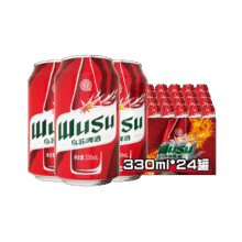 乌苏啤酒 大红乌苏 烈性啤酒 330ml*24罐*2件140.54元（需领券，合70.27元/件）