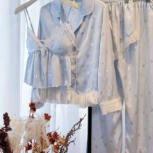 【吊带+短裤】莫代尔 可拆胸垫睡衣女吊带开衫四件套家居服套装春夏高级可外穿家居服56.43元