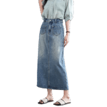 对白 牛仔半身裙 夏季款99元