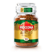 摩可纳（Moccona）意式浓缩10号 深度烘焙冻干速溶黑咖啡200g瓶装 特浓进口健身运动109元 (月销9000+)
