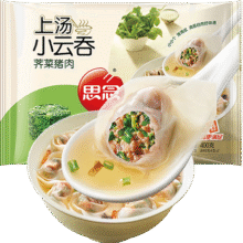 思念上汤小云吞猪肉荠菜400g50只 儿童速冻馄饨早餐食品云吞15.74元plus