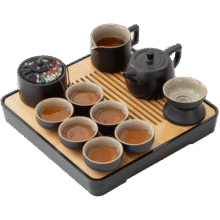 京东京造 茶具整套 套装功夫茶具茶盘茶台茶壶【黑陶小雅】 12件套119元 (券后省20,月销1000+)