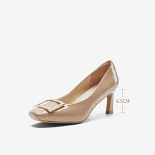NINE WEST 2025年春季高跟鞋女漆皮方头方扣粗跟通勤单鞋券后729.1元
