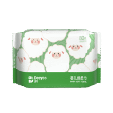 德佑绵柔巾婴儿一次性洗脸巾小白羊宝宝干湿两用卸妆巾抽纸巾 80抽*1大包15.9元