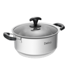 Debo德铂不锈钢家用汤锅电磁炉明火通用22cm奶锅可视泡面锅68元