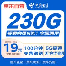中国电信 流量卡9元长期电话卡手机卡纯上网5G高速流量低月租电信星0.01元