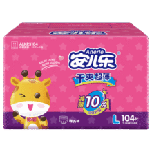 安儿乐（Anerle）干爽超薄拉拉裤L104片(9-14kg)透气尿不湿【品牌直供 安心品质】125元 (月销1000+)