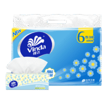 维达（Vinda）抽纸软抽面巾纸擦手纸 100抽6包4.85元（需领券）
