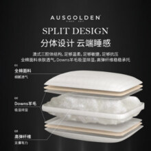 AusGolden澳洲进口羊毛枕头A类全棉面料抗菌五星级酒店枕头睡眠记忆枕 中枕单只[11-13cm睡下高约3-5cm] 45*72cm【100%全棉面料】119元