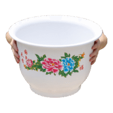 植卉居仿陶瓷牡丹花盆  14cm*10.5cm  一套装  送托盘2.6元（需领券）