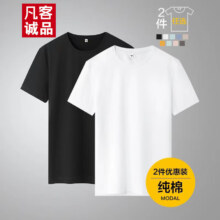 凡客诚品【雷军同款】230克重磅精梳棉纯棉T恤5A级抑菌短袖男上衣52.8元（合26.4元/件）