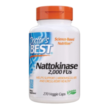 Doctor's best纳豆生活激酶胶囊270粒/瓶 去除K2 软化心脑血管 多特倍斯329元 (券后省80)