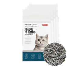 京东京造 活性炭双重除臭膨润土混合猫砂2.6kg*4袋 2mm快速结团可冲厕所72.9元 (券后省30,月销5000+)