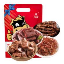 科尔沁 豪气牛牛大礼包 580g 礼包 休闲零食 牛肉干肉脯 解馋零食礼包129元 (月销7000+)