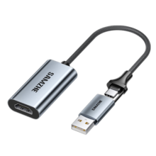 山泽 视频采集卡Switch直播采集器4K高清HDMI录制盒PS5采集Type-C+USB双头接口 HDMI视频采集卡 双口采集CJ15AC59元 (券后省20)