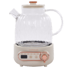 乐扣乐扣 养生壶 煮茶器  煮茶壶办公室家用玻璃花茶壶烧水壶电热水壶电炖壶 白色无茶漏 1L179元