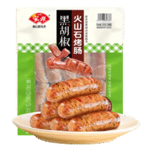 安井 火山石烤肠黑胡椒味1斤装500g 10根脆皮肉肠热狗香肠 油炸烧烤57.1元5件（需领券，合11.42元/件）