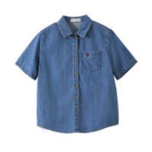 纯棉时尚绣花牛仔衬衣女夏季舒适百搭复古宽松短袖衬衫99元