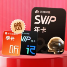 百度网盘SVIP年卡 加赠B站季卡keep月卡 5T空间云盘加速下载178元（需领券）
