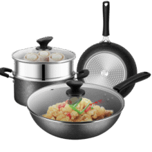 炊大皇（COOKER KING）星空麦饭石色锅具套装 不粘锅 炒锅煎锅汤蒸锅 电磁炉通用 B50052198.9元