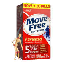Move Free益节维骨力氨糖软骨素钙片含MSM美国进口中老年人养护关节营养品 红盒红瓶 200片*2瓶428元