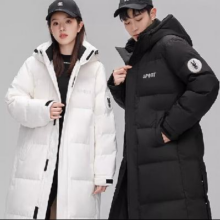 鸭鸭（YAYA）冬季羽绒服男新款情侣长款过膝零下40度连帽加厚保暖防风外套 黑色（男女同款） M (160)289元（需领券）