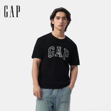 Gap 男女装2025春季纯棉字母印花logo短袖T恤上衣美版797924 黑色 M 美码 L亚洲码180/96A券后59.1元
