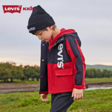 Levi's李维斯儿童外套加绒秋冬款男女童工装风衣童装防风夹克 正黑色 140 /68 【建议身高128-140cm】219.2元 (券后省0.84)