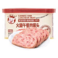 小猪呵呵火腿午餐肉罐头量贩装198g*8罐装90%猪肉高蛋白泡面三明治火锅78.21元
