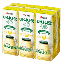 宾格瑞香蕉味牛奶 韩国原装进口牛奶 饮料儿童学生早餐奶200ml*6送礼52.6元（合13.15元/件）