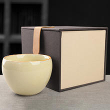 真迹 开片汝窑杯 汝窑反口杯-米黄券后29元