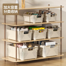 名创优品同款 杂物收纳筐塑料桌面收纳盒厨房橱柜零食玩具整理筐 矮款中号+矮款大号+矮款特大号5元（含单件2.5元）