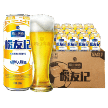 PLUS会员：崂山啤酒 崂友记 足球罐 500ml*12听＊4件119.44元包邮（合29.86元/件）