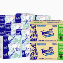 Tempo 得宝 天然无香软抽面巾纸 L码 4层100抽*30包￥59.48 4.3折 比上一次爆料降低 ￥4