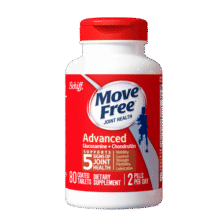 Move Free益节氨糖软骨素钙片红瓶80粒 中老年维骨力高钙软骨素美国 尝鲜装119元