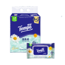 得宝（TEMPO）一博同款 洋甘菊湿厕纸 40片*4包+10片*2包 可冲散 湿纸巾 湿巾50.9元 (月销1w+)